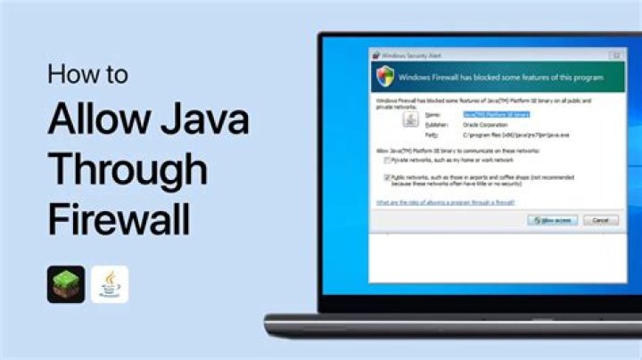 how to allow java to firewall for minecraft