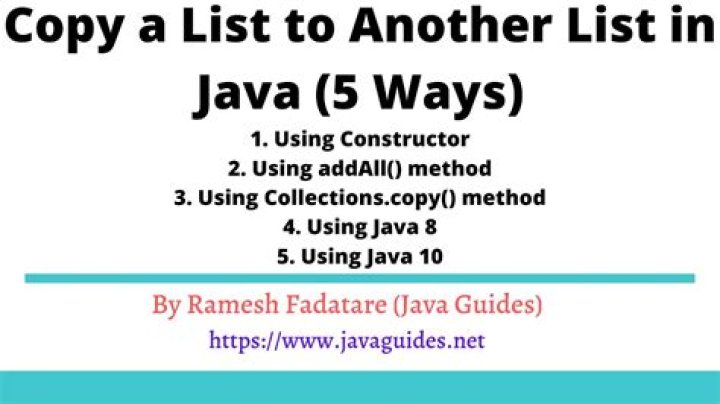 How to append a list to another list in java