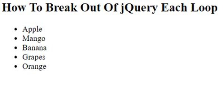 How to break out of jQuery each loop?
