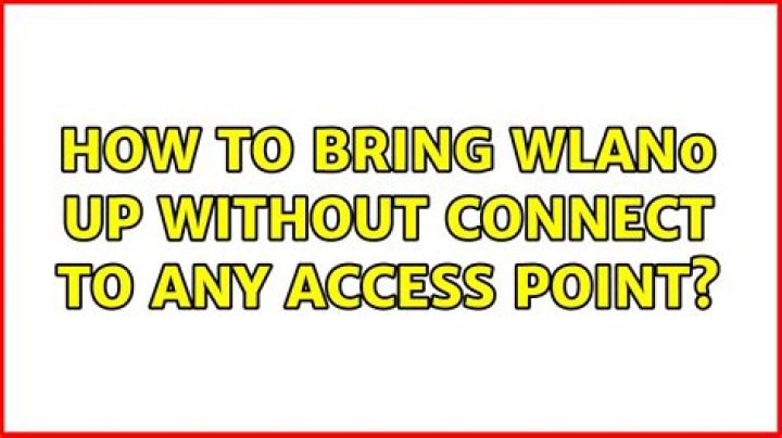 How to bring wlan0 up without connect to any access point?