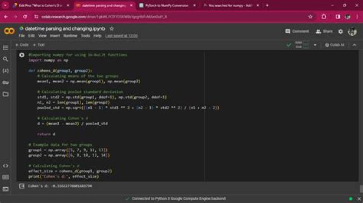 How to calculate cohen's d in Python?