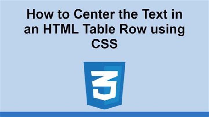 How to center the contents of an HTML table?