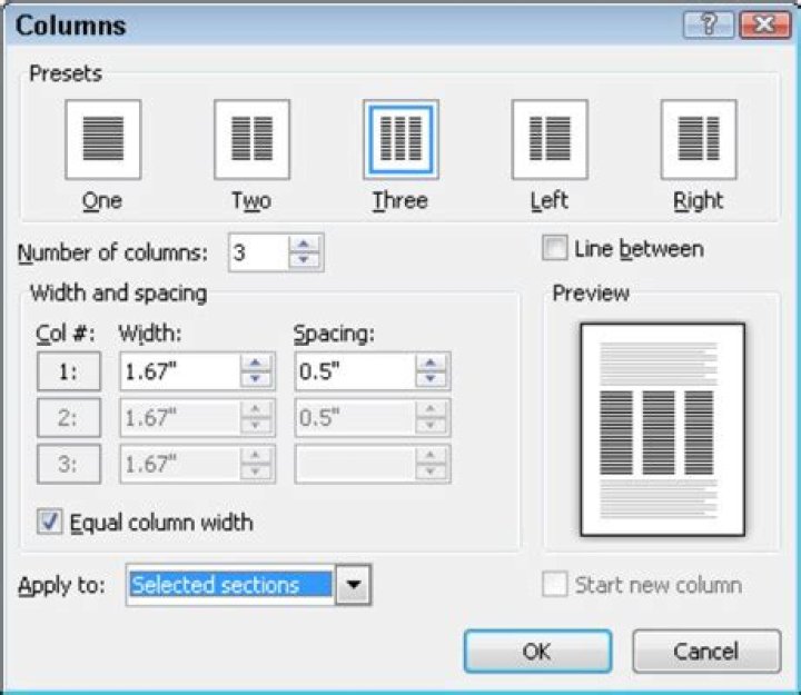 How to change space between columns of text in word 2010