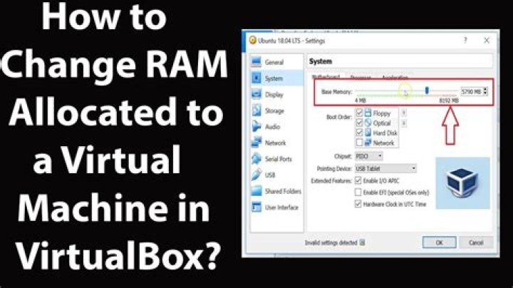How to change the RAM allocated to an OS in VirtualBox?