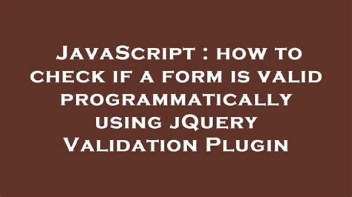 how to check if a form is valid programmatically using jQuery Validation Plugin