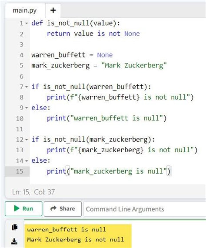 How to check if a variable is not null?