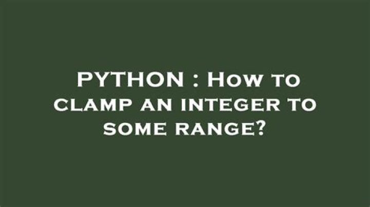 How to clamp an integer to some range?