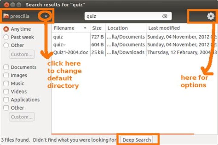 How to configure Catfish desktop search tool?