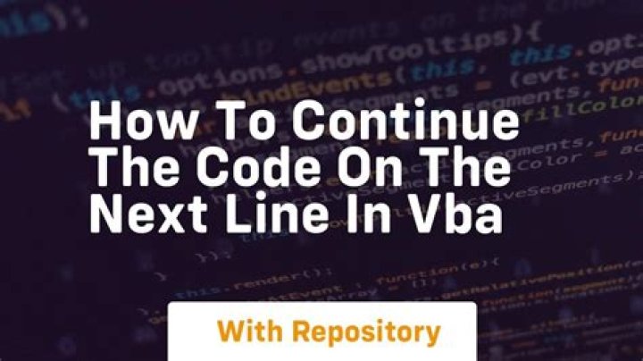 How to continue the code on the next line in VBA