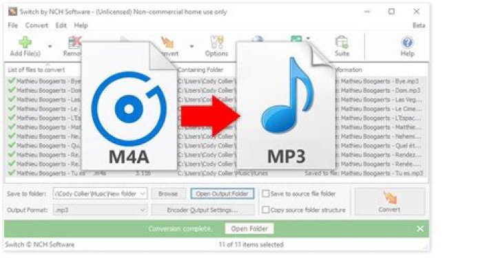 How to convert a m4a sound file to mp3?