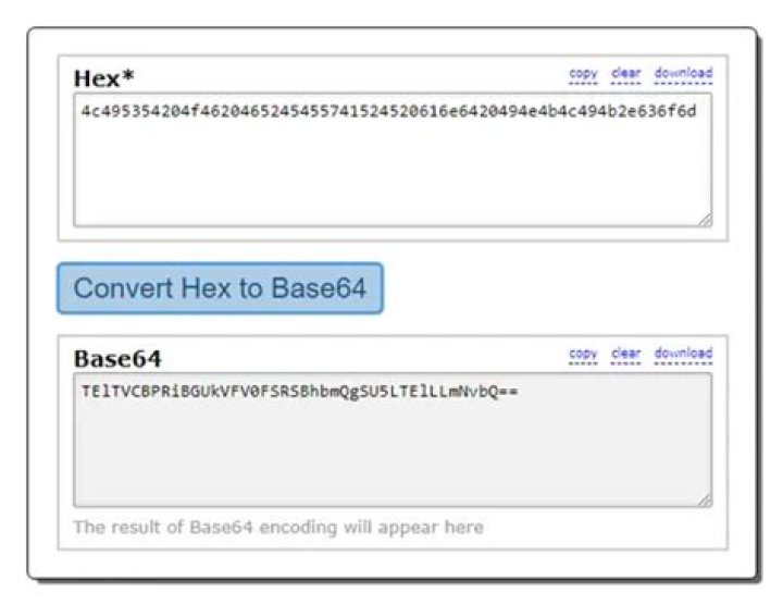 how to convert hex to base64