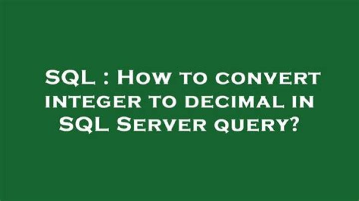 How to convert integer to decimal in SQL Server query?