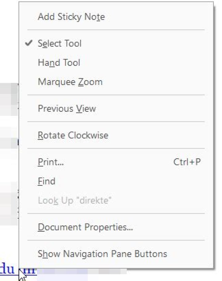 How to copy URL from Hyperlink in Adobe Reader DC?