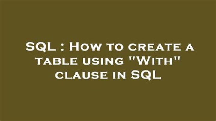 How to create a table using 