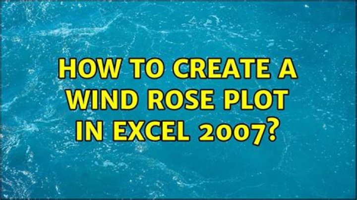 How to create a Wind Rose plot in Excel 2007?