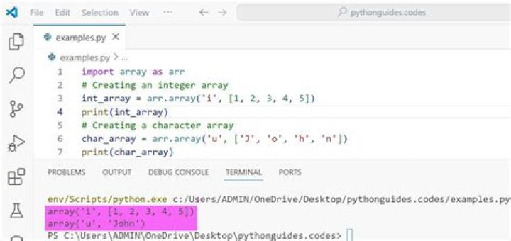 How to create an integer array in Python?