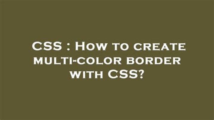 How to create multi-color border with CSS?