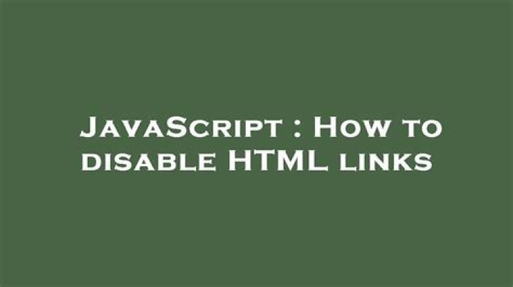 How to disable HTML links