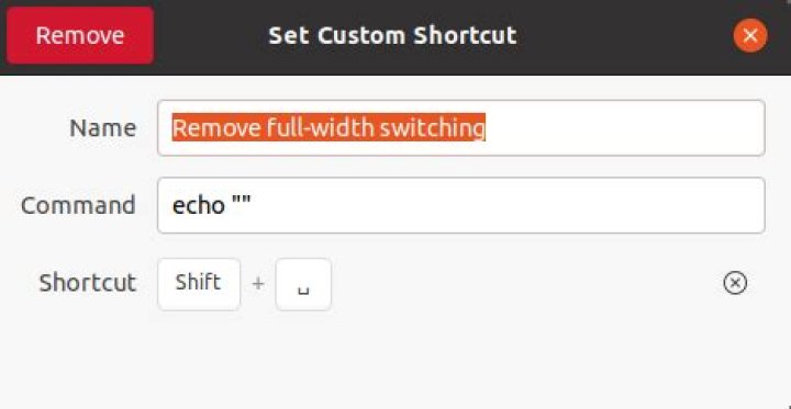 How to disable the full/half keyboard shortcut in chewing