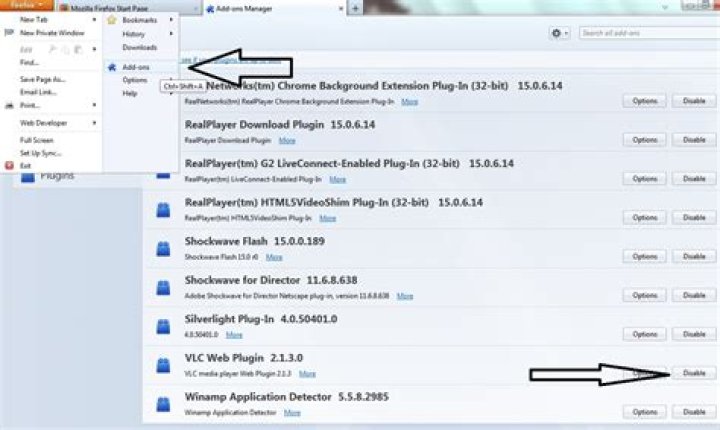 How to disable VLC plugin for Firefox?