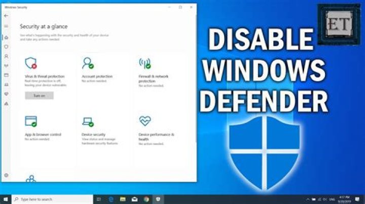 How to disable Windows 10 defender in windows 10 home 1909