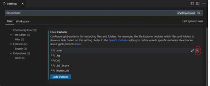 How to display hidden files with Visual Studio Code