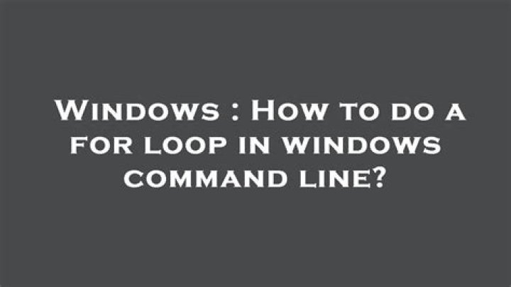 How to do a for loop in windows command line?