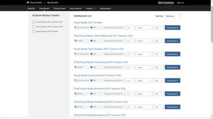 How to download Visual Studio Community Edition 2017 (not 2019)