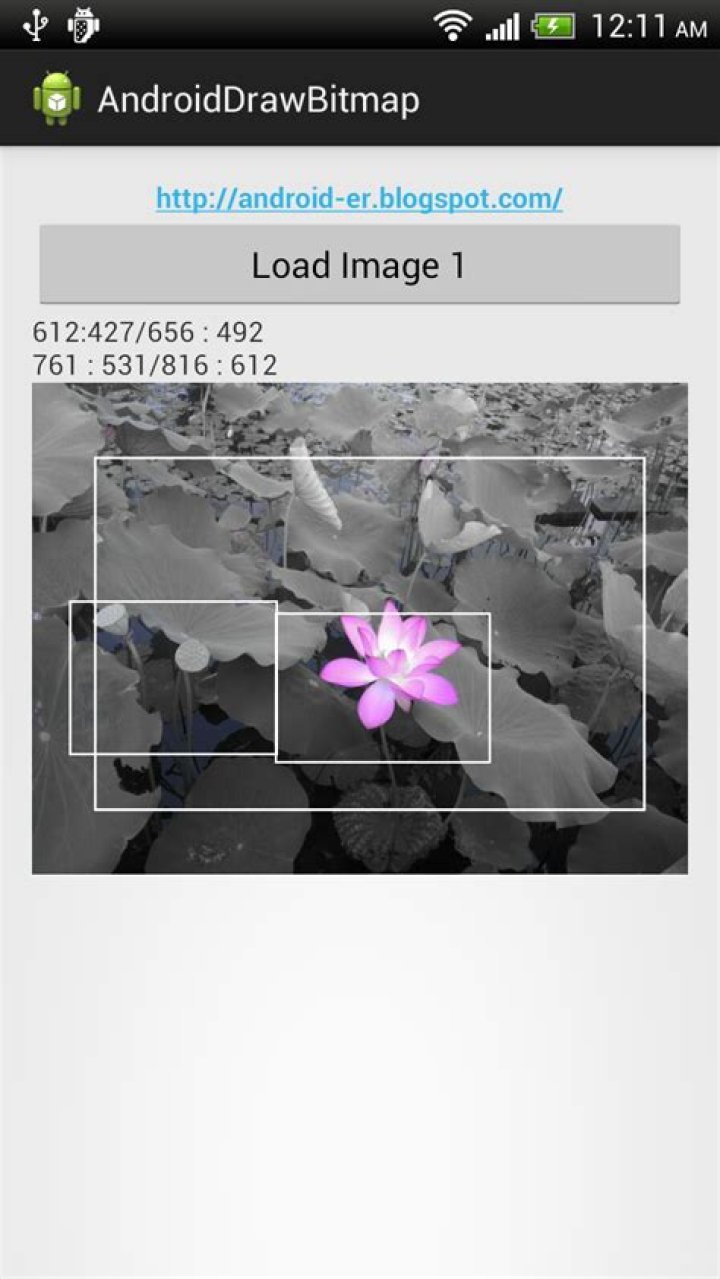 How to draw a rectangle on Image Bitmap in ImageView