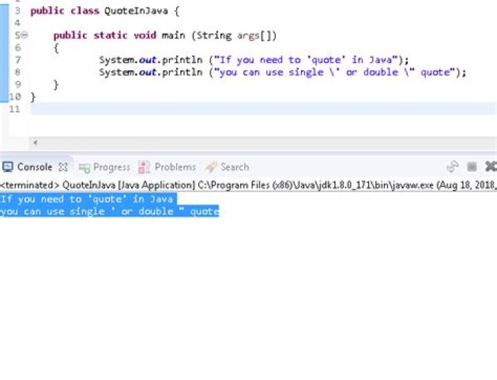 How to enter quotes in a Java string?