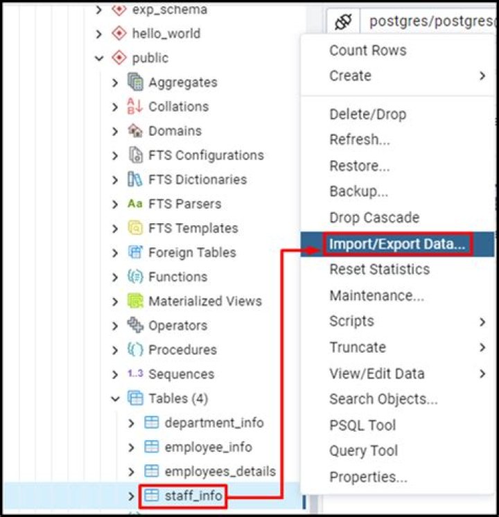 How to export table data from PostgreSQL (pgAdmin) to CSV file?