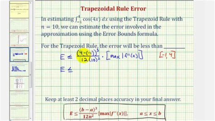 How to find Error Bounds of Trapezoidal Rule?