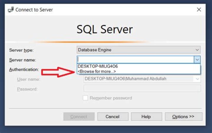 How to find server name of SQL Server Management Studio