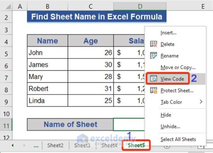How to Find Specific Sheet Name in Excel