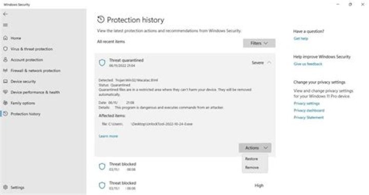 How to find specifics of what Defender detected in real time protection?