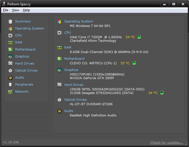 How to find the hardware chipset information?