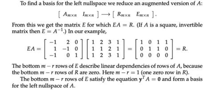 How to find the left null space from rref(A)