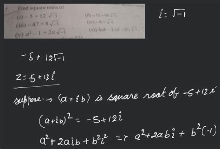 How to find the square roots of $z = 5-12i$