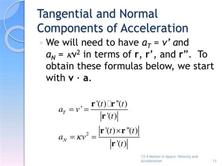 How to find the tangential and normal components of the acceleration?