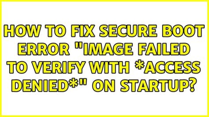 How to fix Secure Boot error 