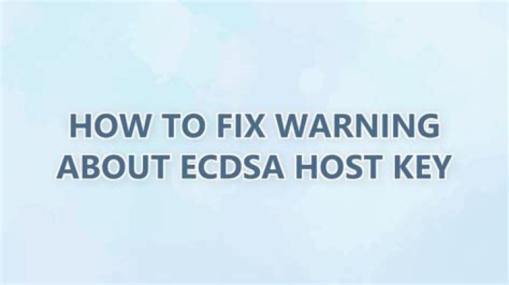 How to fix warning about ECDSA host key