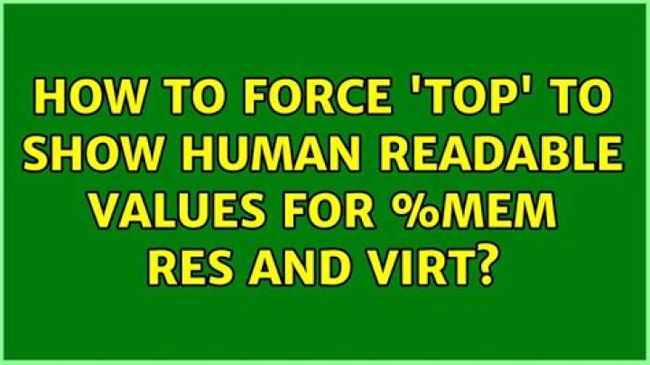 How to force 'top' to show human readable values for %MEM RES and VIRT