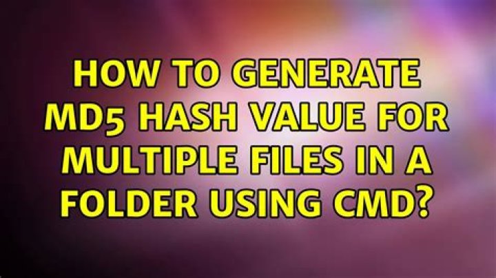 How to generate MD5 hash value for multiple files in a folder using cmd