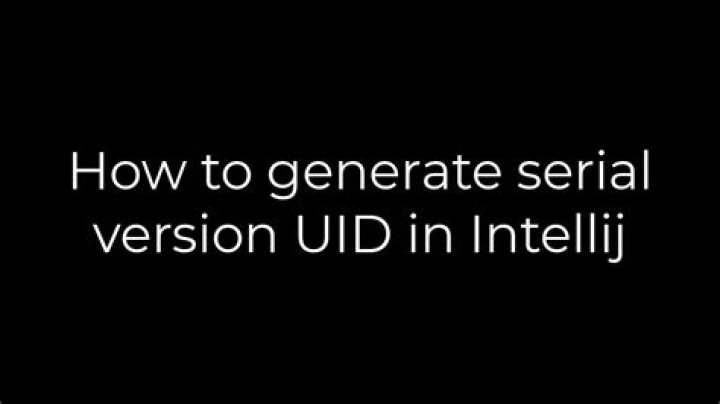 How to generate serial version UID in Intellij