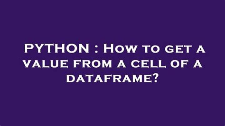 How to get a value from a cell of a dataframe?