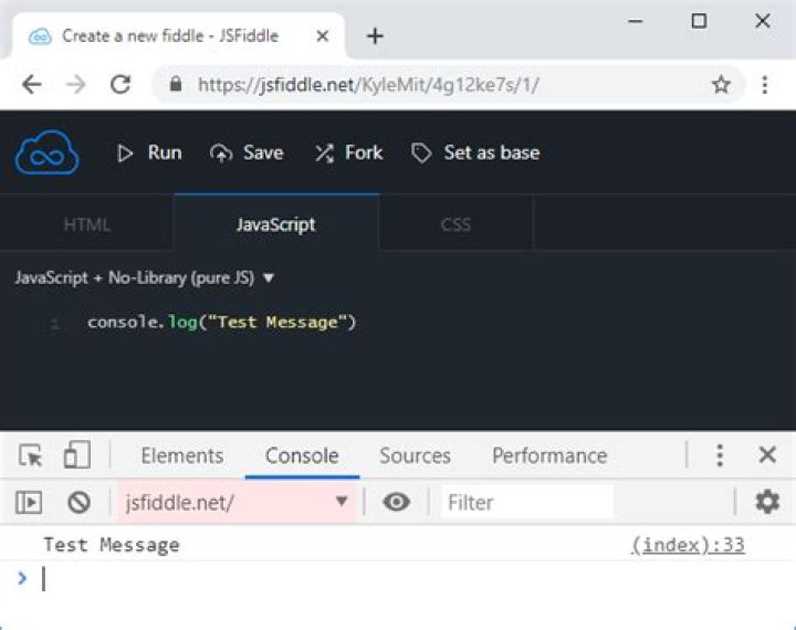 How to get console inside jsfiddle
