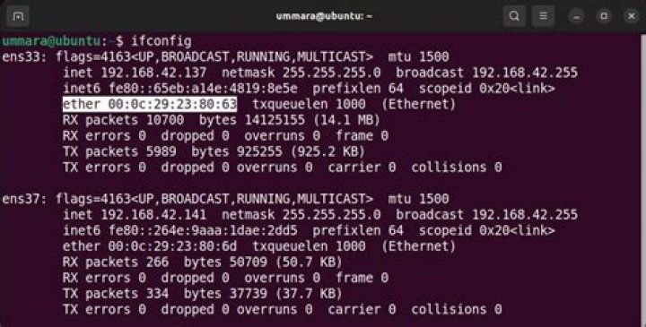 How to get MAC address from ifconfig