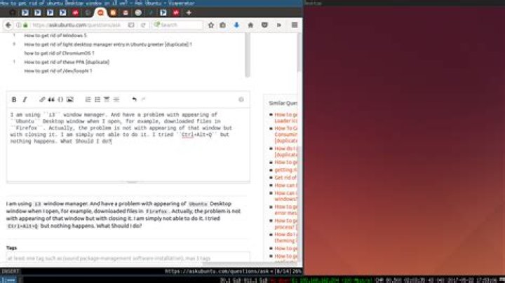 How to get rid of ubuntu Desktop window in i3 wm?