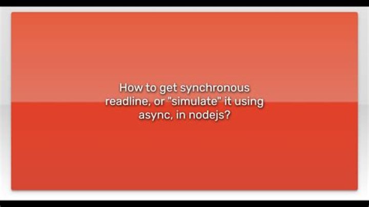 How to get synchronous readline, or 