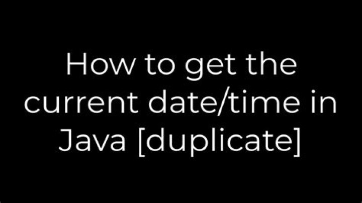 How to get the current date/time in Java [duplicate]